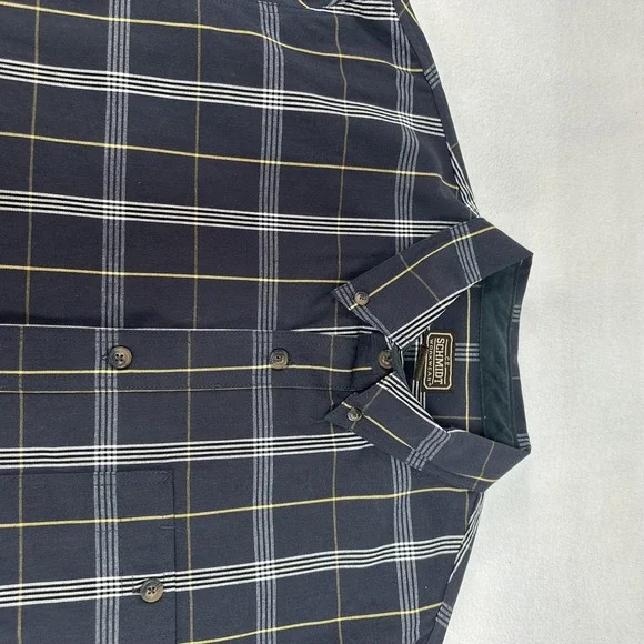 CE Schmidt Workwear Shirt Mens Large Blue Plaid Long Sleeve Button Up Work - Picture 6 of 11